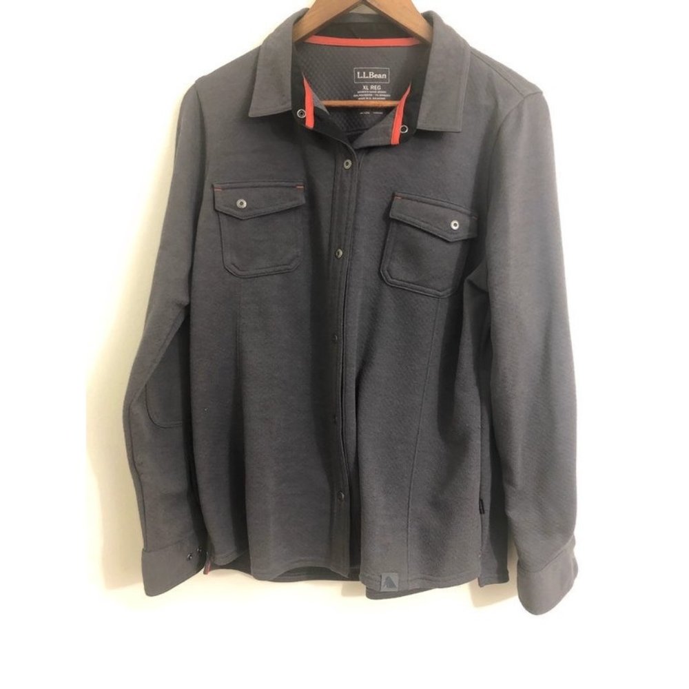 LL Bean Women's Grey Button Down LS Shirt size XL